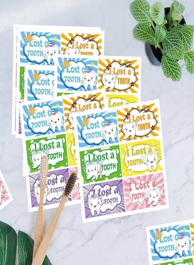 Well Tile 120Pcs I Lost a Tooth Stickers 2.5 x 1.5 Inch- Lost Tooth Stickers Teeth Stickers Decal for Boys and Girls - Image 4